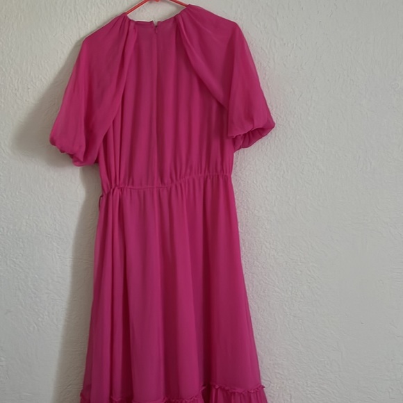 H&M Chiffon Cerise Maxi Dress Long Dress Sz M - Picture 7 of 15